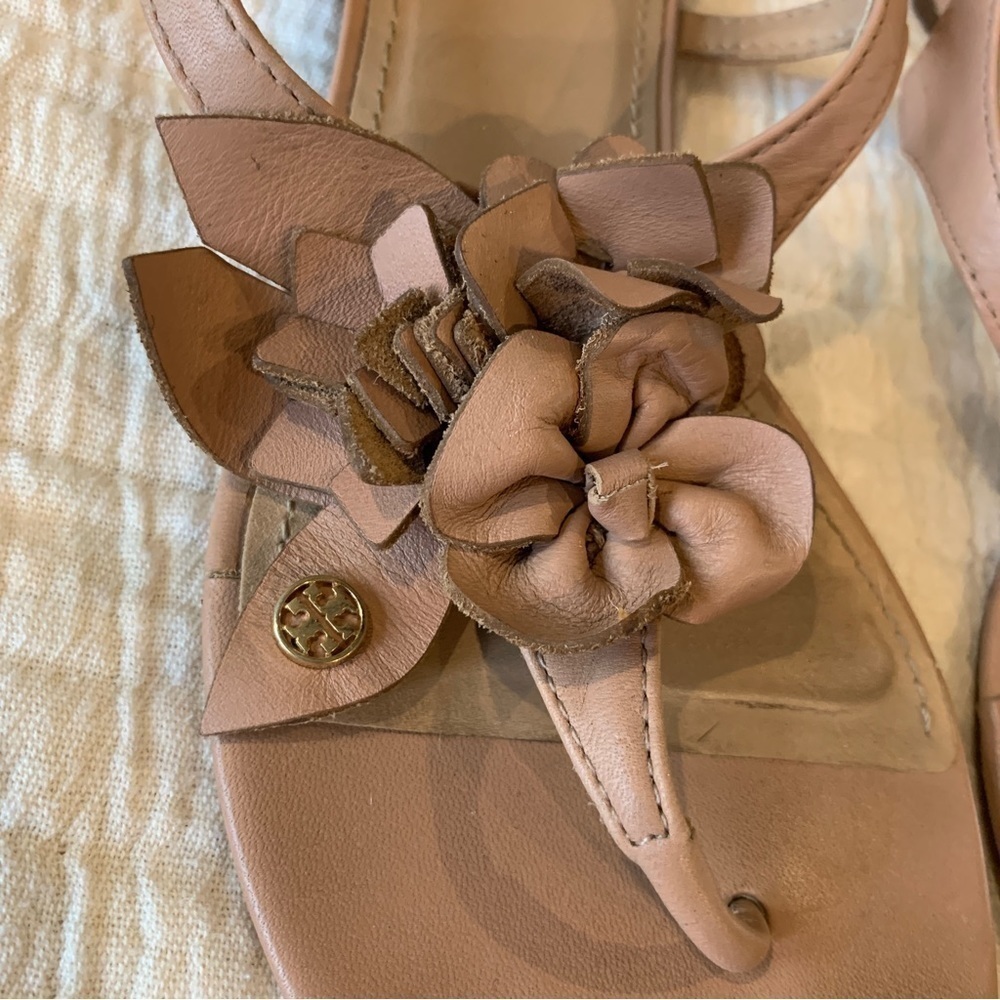 Tory‎ Burch Rose Pink Leather Sandals Size 8.5M - Picture 3 of 9